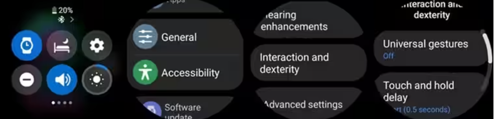 Universal Gestures in Samsung Galaxy Watch 4